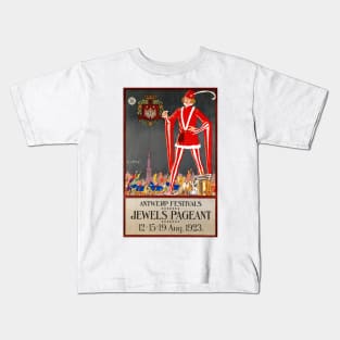 Vintage Travel Poster Belgium Antwerp 1923 Kids T-Shirt